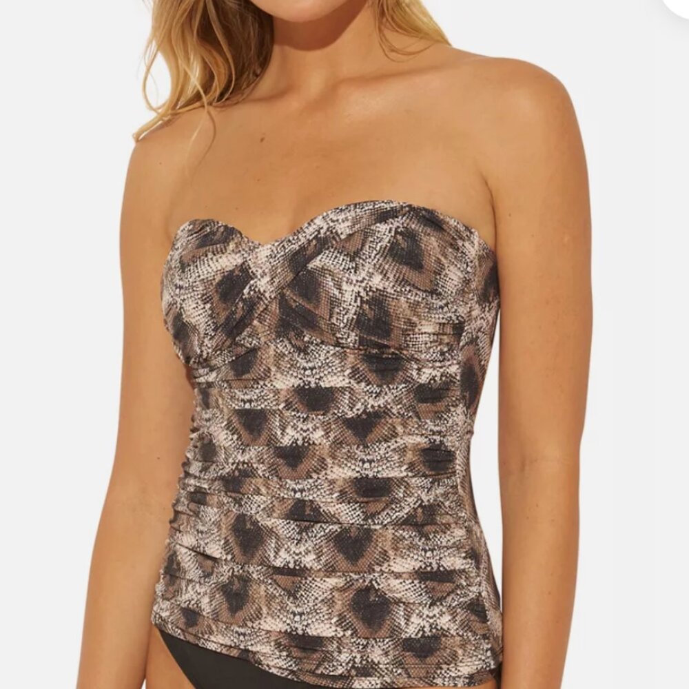 Bleu Rod Beattie Python-Print Strapless Tankini T… - image 1